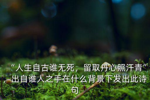 “人生自古誰(shuí)無(wú)死，留取丹心照汗青”，出自誰(shuí)人之手在什么背景下發(fā)出此詩(shī)句