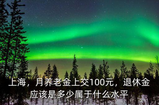 上海，月養(yǎng)老金上交100元，退休金應(yīng)該是多少屬于什么水平