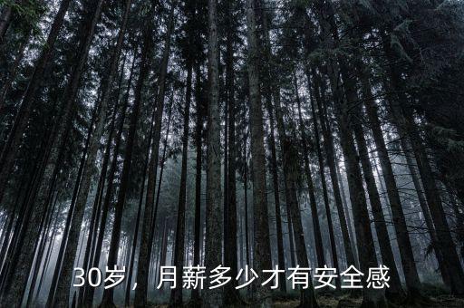 30歲，月薪多少才有安全感