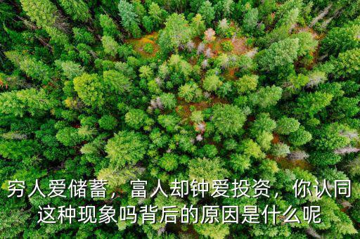 窮人愛(ài)儲(chǔ)蓄，富人卻鐘愛(ài)投資，你認(rèn)同這種現(xiàn)象嗎背后的原因是什么呢