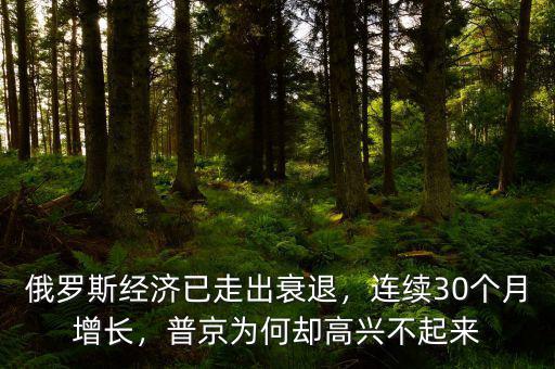 俄羅斯經(jīng)濟(jì)已走出衰退，連續(xù)30個(gè)月增長，普京為何卻高興不起來
