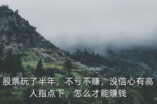 股票玩了半年，不虧不賺，沒信心有高人指點下，怎么才能賺錢