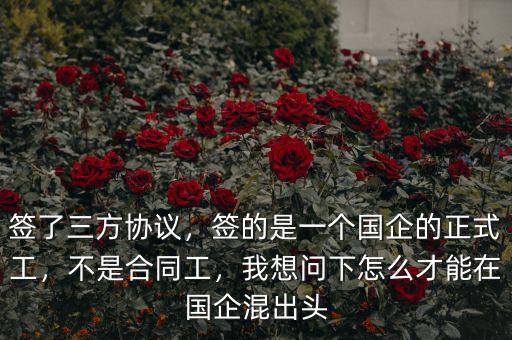 簽了三方協(xié)議，簽的是一個(gè)國(guó)企的正式工，不是合同工，我想問下怎么才能在國(guó)企混出頭