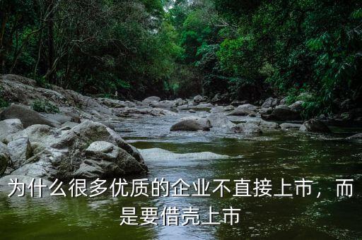 為什么很多優(yōu)質(zhì)的企業(yè)不直接上市，而是要借殼上市