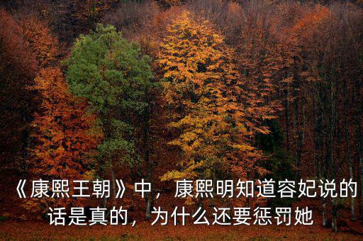 《康熙王朝》中，康熙明知道容妃說(shuō)的話是真的，為什么還要懲罰她