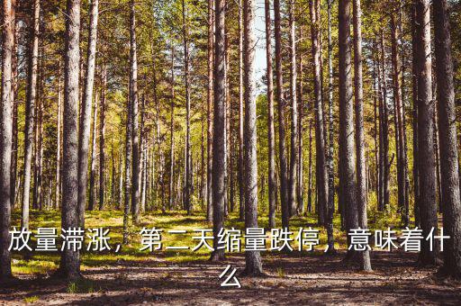 放量滯漲，第二天縮量跌停，意味著什么