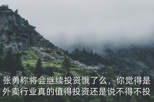 張勇稱將會繼續(xù)投資餓了么，你覺得是外賣行業(yè)真的值得投資還是說不得不投