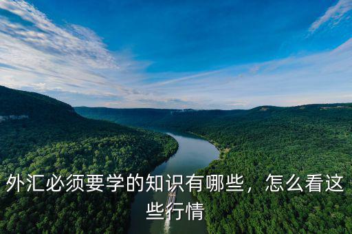 外匯必須要學(xué)的知識(shí)有哪些，怎么看這些行情