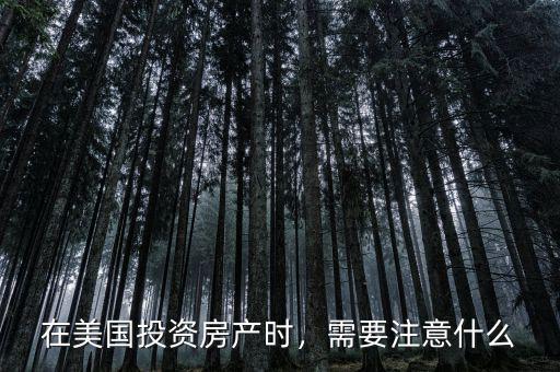 在美國投資房產(chǎn)時，需要注意什么