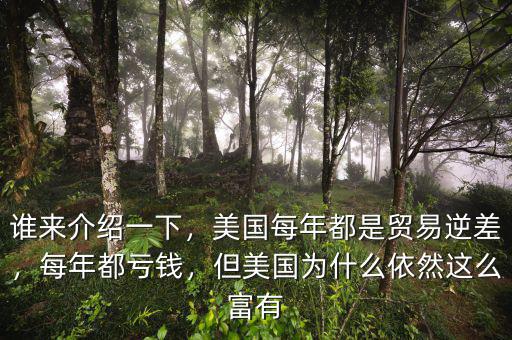 誰來介紹一下，美國每年都是貿(mào)易逆差，每年都虧錢，但美國為什么依然這么富有
