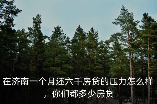 在濟(jì)南一個月還六千房貸的壓力怎么樣，你們都多少房貸