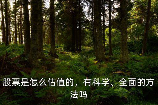 股票是怎么估值的，有科學(xué)、全面的方法嗎