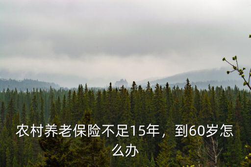 農(nóng)村養(yǎng)老保險不足15年，到60歲怎么辦