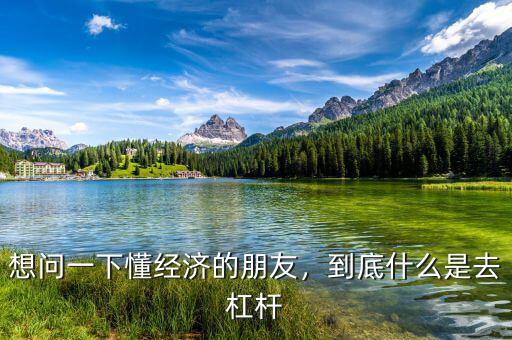 想問一下懂經(jīng)濟(jì)的朋友，到底什么是去杠桿
