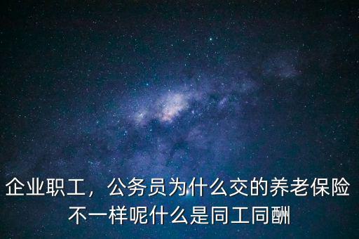 企業(yè)職工，公務(wù)員為什么交的養(yǎng)老保險(xiǎn)不一樣呢什么是同工同酬
