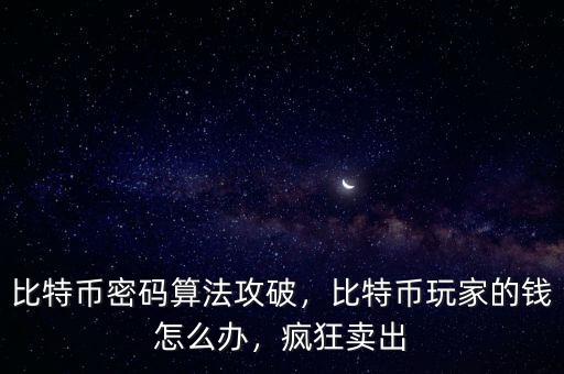 比特幣密碼算法攻破，比特幣玩家的錢怎么辦，瘋狂賣出