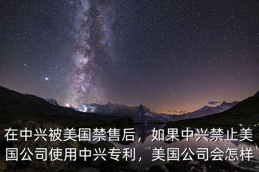 在中興被美國禁售后，如果中興禁止美國公司使用中興專利，美國公司會怎樣
