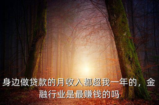 身邊做貸款的月收入都超我一年的，金融行業(yè)是最賺錢的嗎