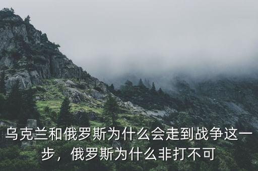 烏克蘭和俄羅斯為什么會走到戰(zhàn)爭這一步，俄羅斯為什么非打不可