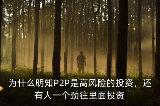 為什么明知P2P是高風(fēng)險(xiǎn)的投資，還有人一個(gè)勁往里面投資