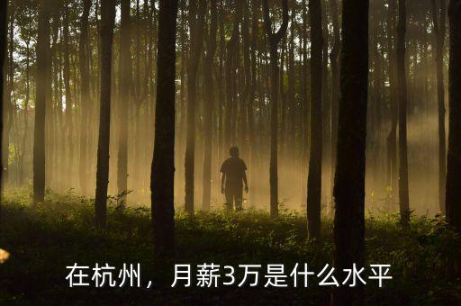 在杭州，月薪3萬是什么水平
