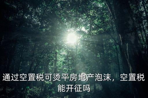 通過空置稅可燙平房地產(chǎn)泡沫，空置稅能開征嗎