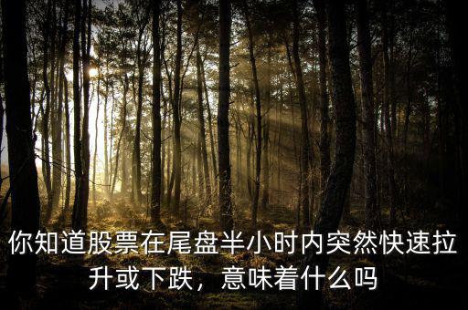 你知道股票在尾盤半小時(shí)內(nèi)突然快速拉升或下跌，意味著什么嗎