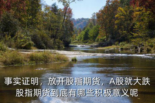 事實(shí)證明，放開(kāi)股指期貨，A股就大跌股指期貨到底有哪些積極意義呢