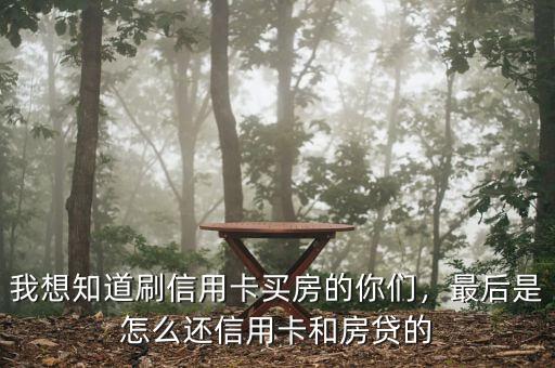 我想知道刷信用卡買房的你們，最后是怎么還信用卡和房貸的