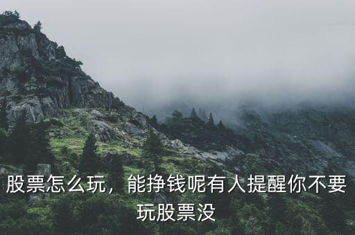 股票怎么玩，能掙錢呢有人提醒你不要玩股票沒