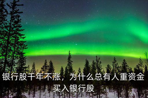 銀行股千年不漲，為什么總有人重資金買入銀行股
