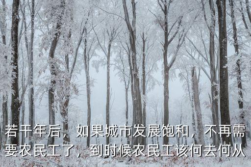 若干年后，如果城市發(fā)展飽和，不再需要農(nóng)民工了，到時候農(nóng)民工該何去何從