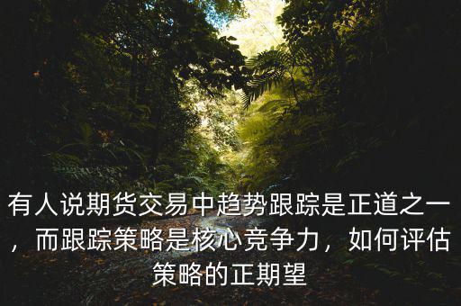 有人說(shuō)期貨交易中趨勢(shì)跟蹤是正道之一，而跟蹤策略是核心競(jìng)爭(zhēng)力，如何評(píng)估策略的正期望