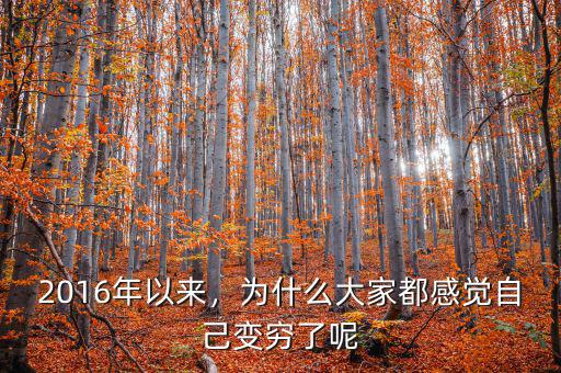 2016年以來，為什么大家都感覺自己變窮了呢