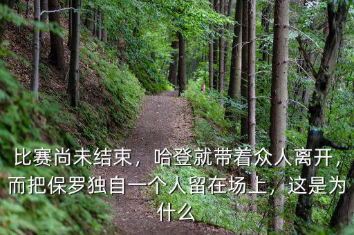 比賽尚未結(jié)束，哈登就帶著眾人離開，而把保羅獨(dú)自一個(gè)人留在場上，這是為什么