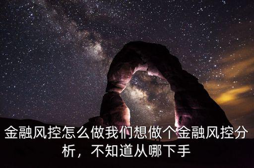 金融風(fēng)控怎么做我們想做個金融風(fēng)控分析，不知道從哪下手