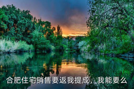 合肥住宅銷售要返我提成，我能要么
