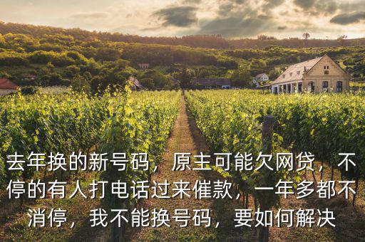 去年換的新號碼，原主可能欠網貸，不停的有人打電話過來催款，一年多都不消停，我不能換號碼，要如何解決