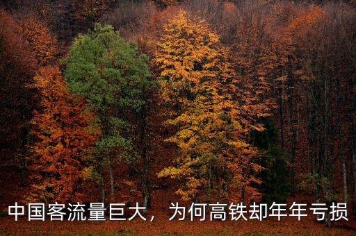 中國客流量巨大，為何高鐵卻年年虧損