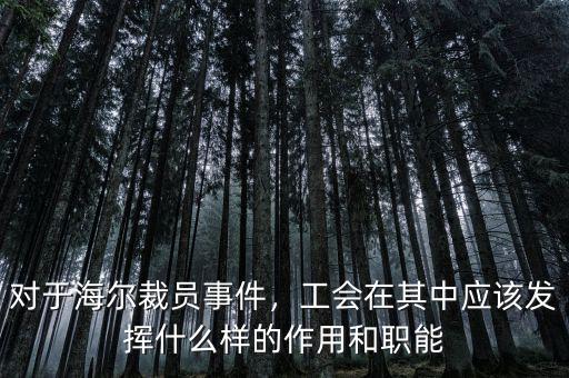 對(duì)于海爾裁員事件，工會(huì)在其中應(yīng)該發(fā)揮什么樣的作用和職能