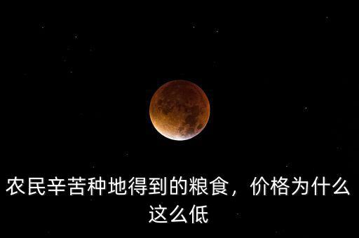 農(nóng)民辛苦種地得到的糧食，價(jià)格為什么這么低
