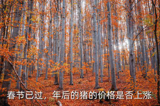 春節(jié)已過，年后的豬的價格是否上漲