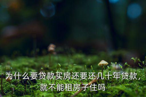 為什么要貸款買(mǎi)房還要還幾十年貸款，就不能租房子住嗎