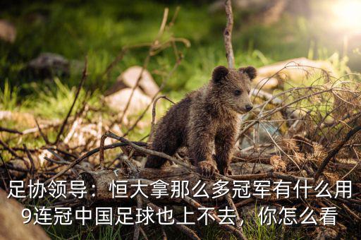 足協(xié)領導：恒大拿那么多冠軍有什么用9連冠中國足球也上不去，你怎么看