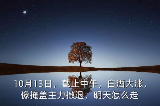 10月13日，截止中午，白酒大漲，像掩蓋主力撤退，明天怎么走