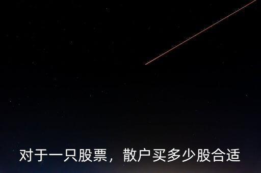 對于一只股票，散戶買多少股合適