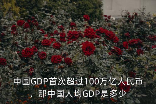 中國GDP首次超過100萬億人民幣，那中國人均GDP是多少