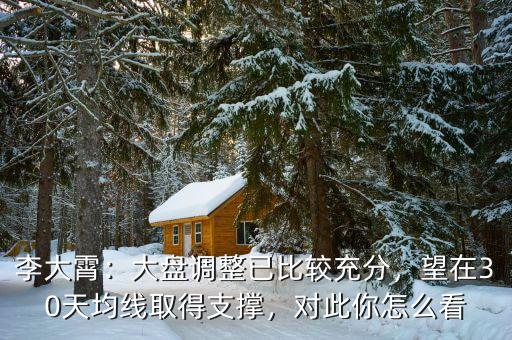 李大霄：大盤(pán)調(diào)整已比較充分，望在30天均線(xiàn)取得支撐，對(duì)此你怎么看