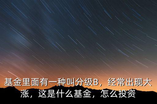 基金里面有一種叫分級B，經(jīng)常出現(xiàn)大漲，這是什么基金，怎么投資