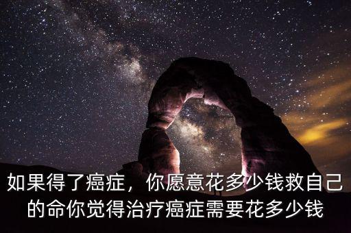 如果得了癌癥，你愿意花多少錢救自己的命你覺得治療癌癥需要花多少錢